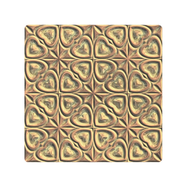 Impresión En Metal Corazones de oro (Anverso)