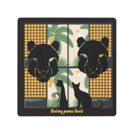 Impresión En Metal Corazones de Pumas rugientes