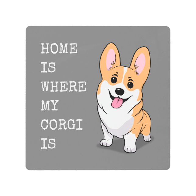 Impresión En Metal Corgi (Anverso)