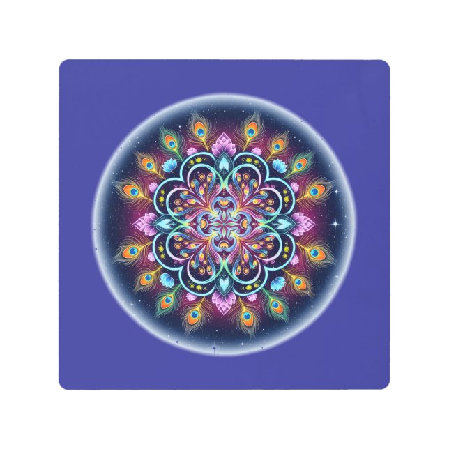 Impresión En Metal Cosmic Mandala Metal Wall Art (Anverso)