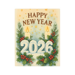 Impresión En Metal cozy happy new year 2026 metal print