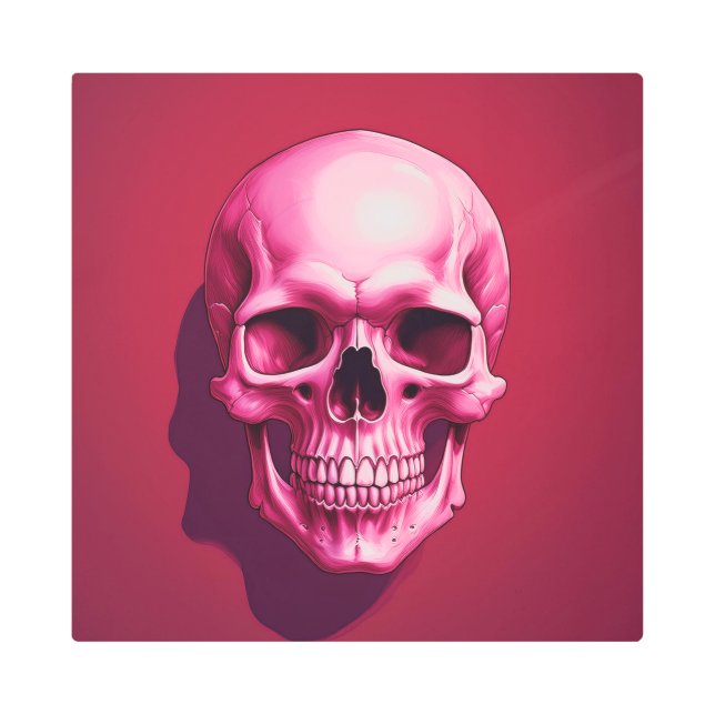 Impresión En Metal Cráneo rosa (Anverso)