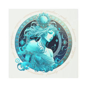 Impresión En Metal Crea tu propio Aquarius Zodiac Celeste