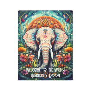 Impresión En Metal Crea tu propio Elefante Floral Mandala