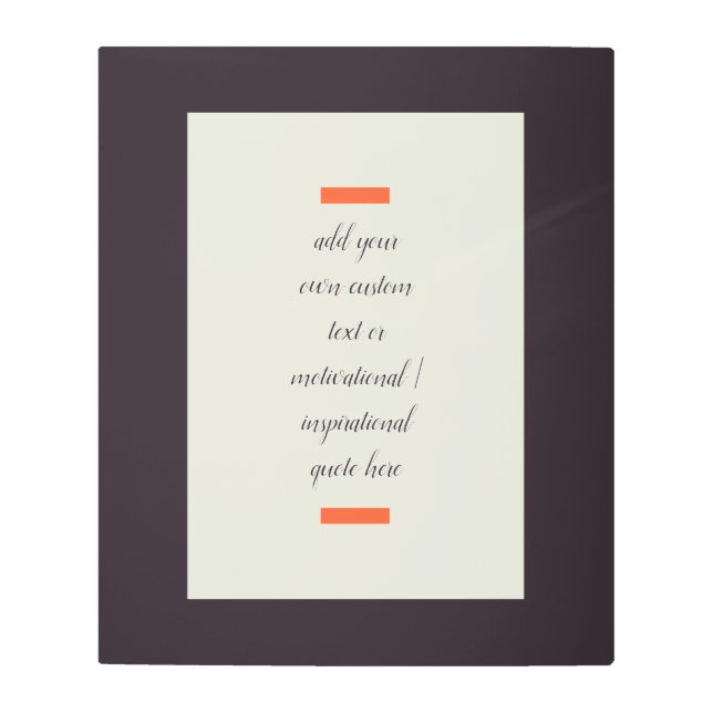 Impresión En Metal Crear su propia oferta motivacional/Inspiradora (Anverso)