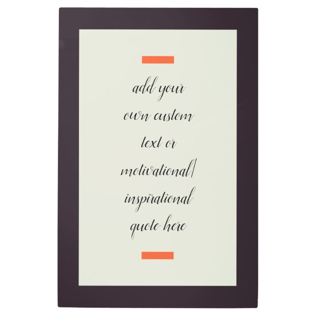 Impresión En Metal Crear su propia oferta motivacional/Inspiradora (Anverso)