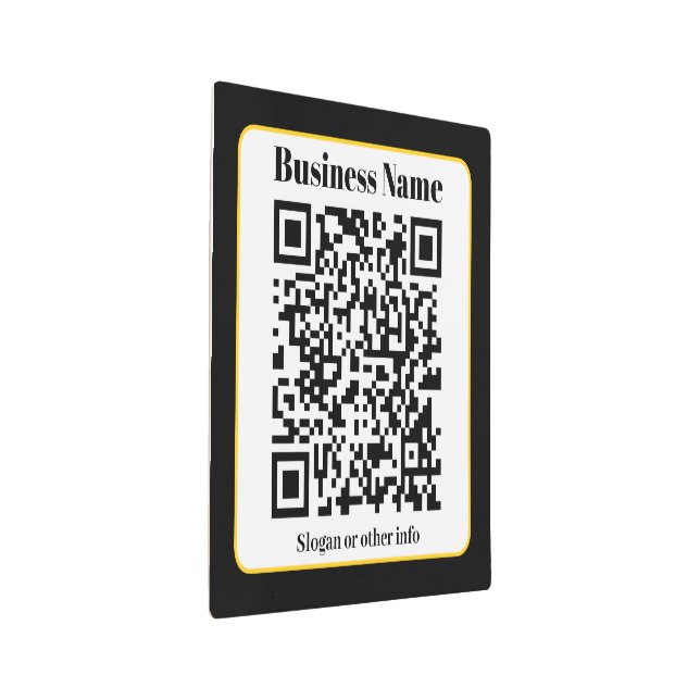 Impresión En Metal Crear su propio código QR | Borde dorado blanco ne (3/4)