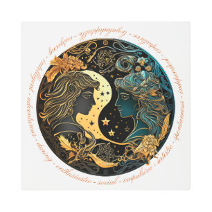 Impresión En Metal Crear su propio Gemini Celestial Gemini Zodiac