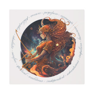 Impresión En Metal Crear su propio Sagittarius Zodiac Celestial