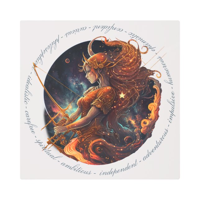 Impresión En Metal Crear su propio Sagittarius Zodiac Celestial (Anverso)