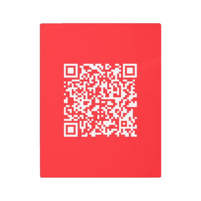 Impresión En Metal Crear un código QR rojo analizable (modificable) (Anverso)