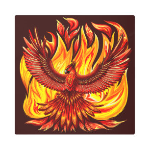 Impresión En Metal Creatura mitológica inmortal de Phoenix