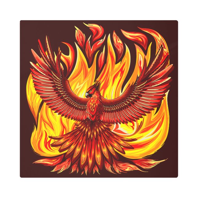 Impresión En Metal Creatura mitológica inmortal de Phoenix (Anverso)