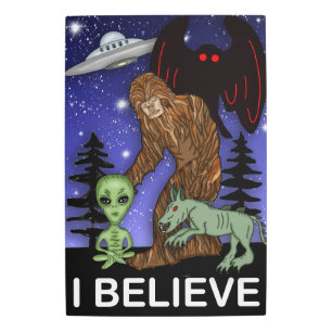 Impresión En Metal Creo   ALIMENTACIÓN ALIMENEA Mothman UFO Chupacabr