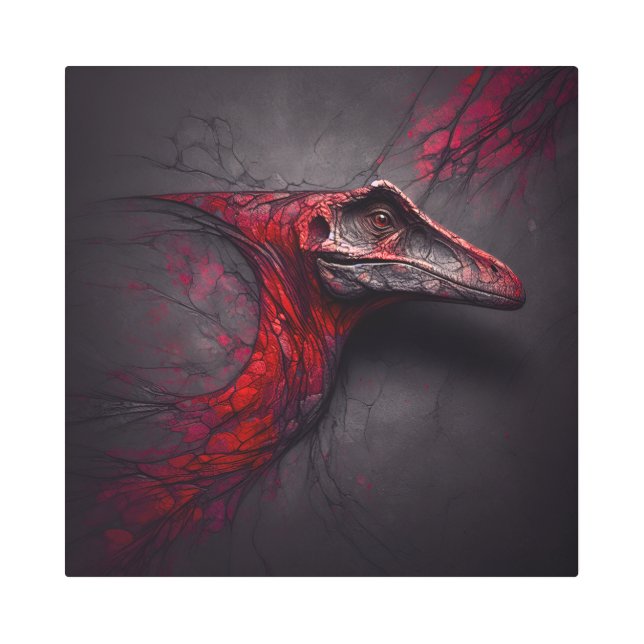 Impresión En Metal Crimson Fossil Desconocido - AI Genius (Anverso)