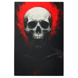 Impresión En Metal Crimson Skull: Abstract Horror