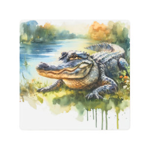 Impresión En Metal Crocodile Charm REF172 - Watercolor