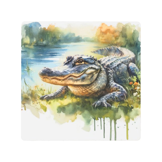 Impresión En Metal Crocodile Charm REF172 - Watercolor (Anverso)