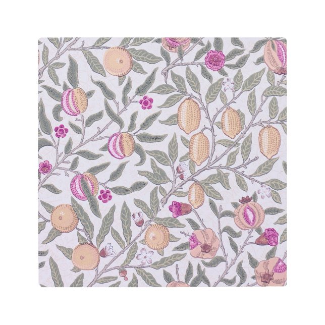 Impresión En Metal Cuatro frutas, William Morris (Anverso)