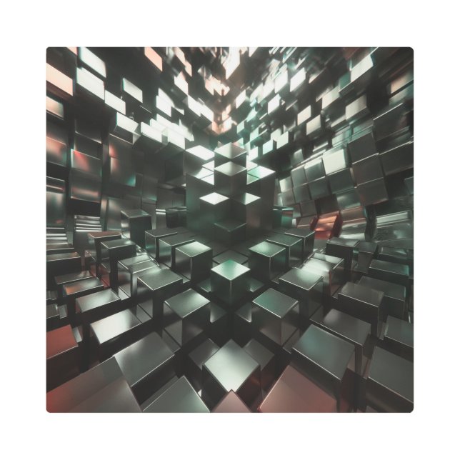 Impresión En Metal Cubos 3D (Anverso)