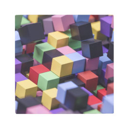 Impresión En Metal Cubos 3D coloridos