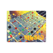 Cuerdas de guitarra acuarela musical