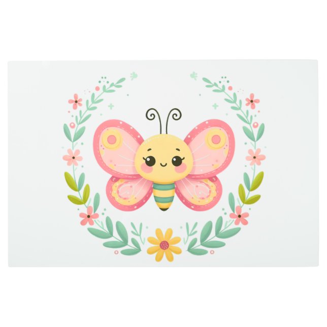 Impresión En Metal Cuta, primavera/mariposa (Anverso)