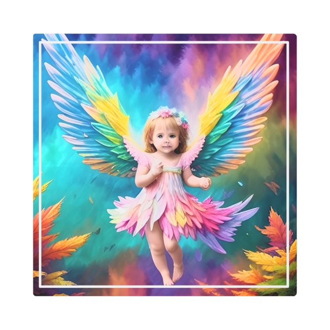 Impresión En Metal Cute Baby Angel Wings Art-38424 (Anverso)