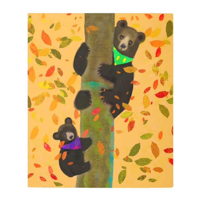 Impresión En Metal Cute Bear Family Metal Wall Art (Anverso)