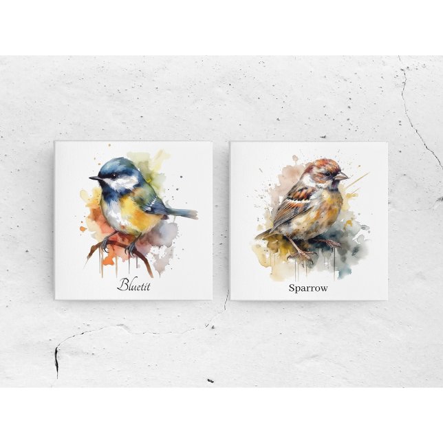 Impresión En Metal Cute Bluetit en una sucursal, personalizado (Subido por el creador)