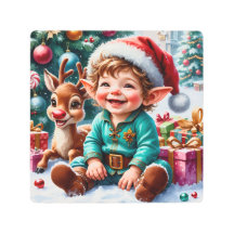 Cute Christmas Elf & Reindeer