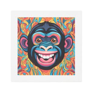 Impresión En Metal Cute Crazy Funny Chimpanzee