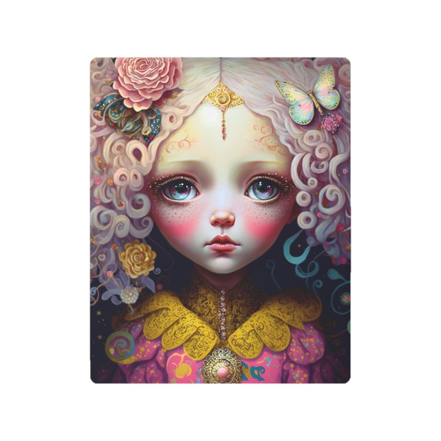 Impresión En Metal Cute Doll Chica Pink Hair (Anverso)