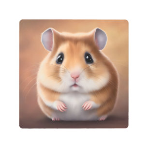 Impresión En Metal Cute Hamster