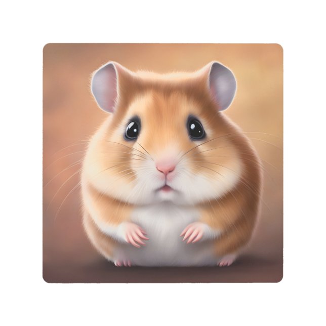 Impresión En Metal Cute Hamster (Anverso)