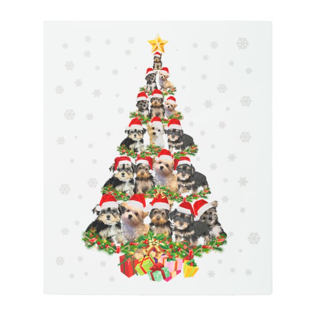 Impresión En Metal Cute Morkie Perro Regalos De Árbol De Navidad Deco (Anverso)