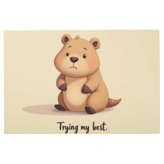 Impresión En Metal Cute tired capybara