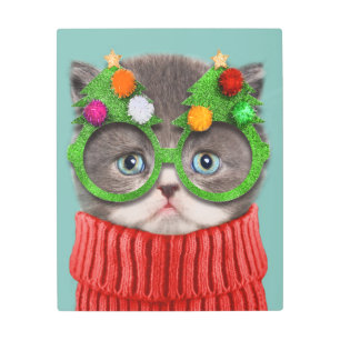 Impresión En Metal Cutest Baby Animals   Cat Christmas Sweater