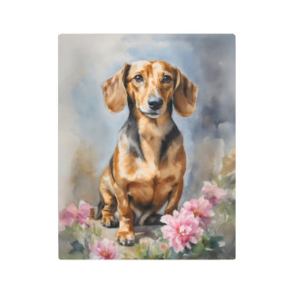 Impresión En Metal Dachshund Artsy