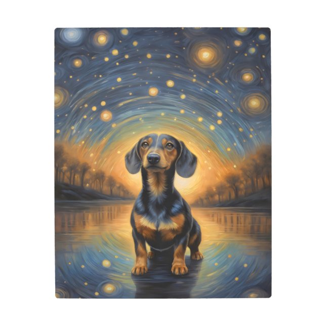 Impresión En Metal Dachshund Artsy (Anverso)