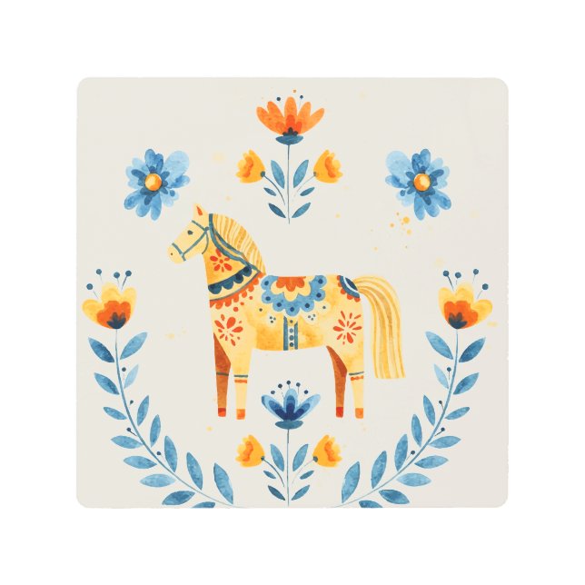 Impresión En Metal Dala horse (Anverso)