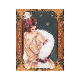 Impresión En Metal Dama Art Decó de los años 20