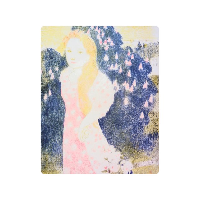 Impresión En Metal Dama con vestido rosa, Maurice Denis (Anverso)