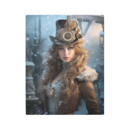 Impresión En Metal Dama de Steampunk en invierno