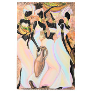 Impresión En Metal Damas africanas - Estilo moderno - Pintura origina