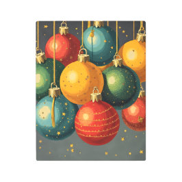 Impresión En Metal Dazzling Baubles: Festive Retro Christmas Ornament