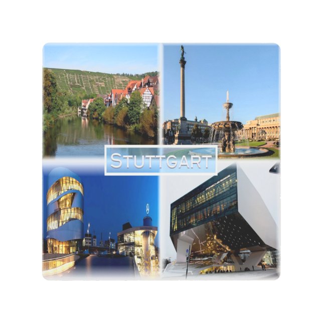 Impresión En Metal DE Stuttgart - River Neckar - Schlossplatz - (Anverso)