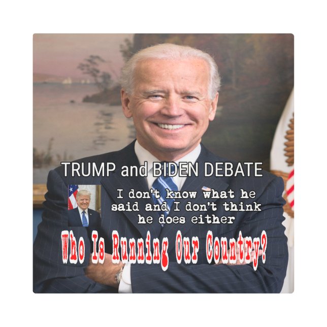 Impresión En Metal Debate sobre Trump y Biden (Anverso)