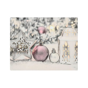 Impresión En Metal Decoraciones navideñas vintage Ornamentos Placemat