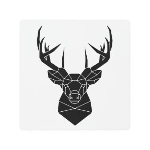 Impresión En Metal Deer Head Geometric Ai File Deer Silhouette Stag P